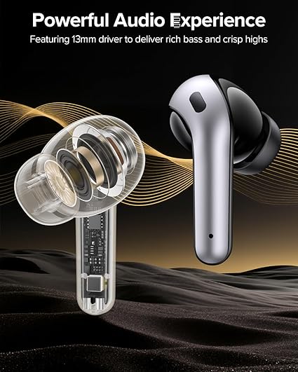 TAGRY Bluetooth Headphones True Wireless Earbuds 60H Playback LED Power Display Earphones with Wireless Charging Case IPX5 Waterproof in-Ear Ear buds with Mic for TV Smart Phone Laptop Computer Sports