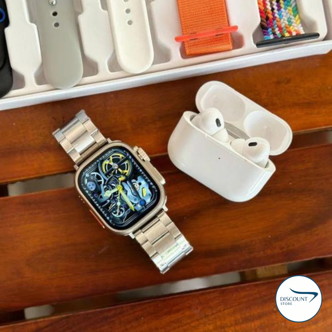 “i20 Ultra Smartwatch + True Wireless Earbuds – Style & Tech in One